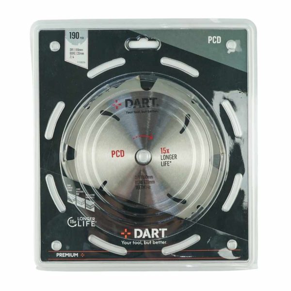 DART PCD FIBE CEMENT SAW BLADE 190DMM X 30B X 4Z 1 PACK